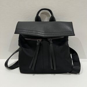 Botkier Trigger Nylon Mini Backpack Black Logo Straps